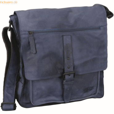 Pride&Soul Umhngetasche Ethan 35x32x10cm Leder blau