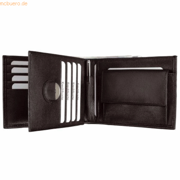 Alassio Kombi-Geldbrse Euro-Line 12,5x9,5x1cm Leder schwarz