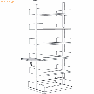 Kerkmann Lese-Klapptisch fr Bibliotheks-Regal Univers BxT 50x30cm lic