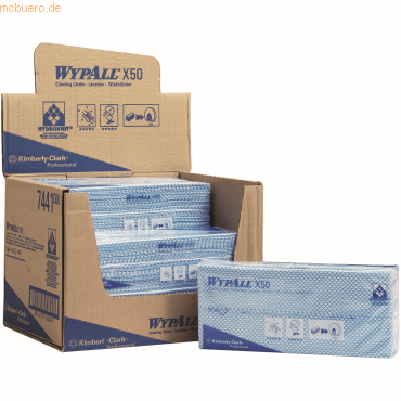 Wypall Wischtücher Wypall X50 1-lagig 41,6x24,5cm Interfold blau