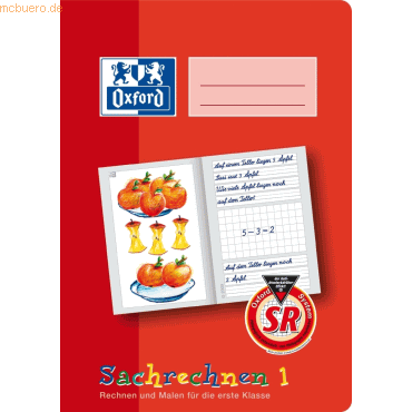 10 x Oxford Sachrechenheft A5 Lineatur SR1 16 Blatt