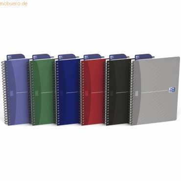 5 x Oxford Spiralbuch Office Optik Paper 90 g/qm A5 7mm liniert 90