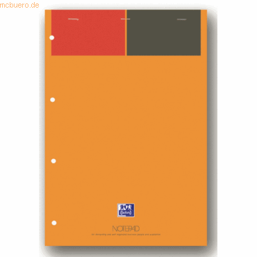 5 x Oxford Notepad Optik Paper 80 g/qm A4+ 6mm liniert 80