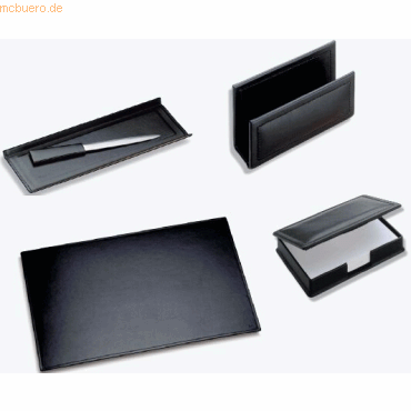 Läufer Schreibtischgarnitur Scala Leder 4-teilig schwarz