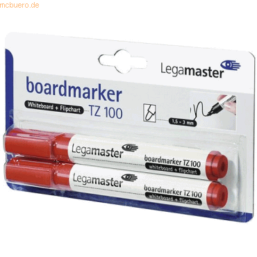 10 x Legamaster Boardmarker TZ 100 2 Stück rot