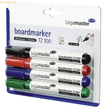 10 x Legamaster Boardmarker TZ 100 farbig sortiert 4 Stück