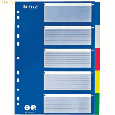 25 x Leitz Register A4 PP 5-teilig farbig