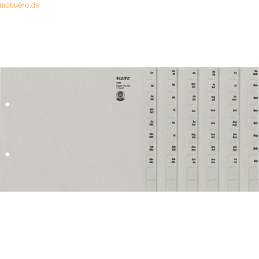 Leitz Registerserie A4 1/2 Höhe Tauenpapier A-Z 200 Abläufe grau
