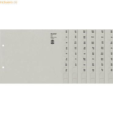 5 x Leitz Registerserie A4 1/2 Hhe Tauenpapier 1-25 1 Ablauf grau
