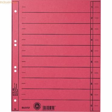 100 x Leitz Trennblatt A4 230g/qm rot