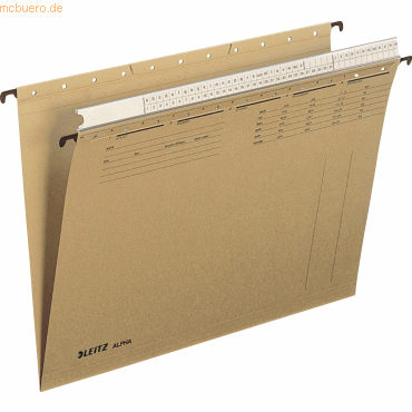 25 x Leitz Hngemappe mit Organisationsleiste naturbraun