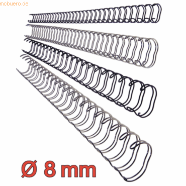 Leitz Drahtbindercken A4 3:1 8mm silber VE=100 Stck