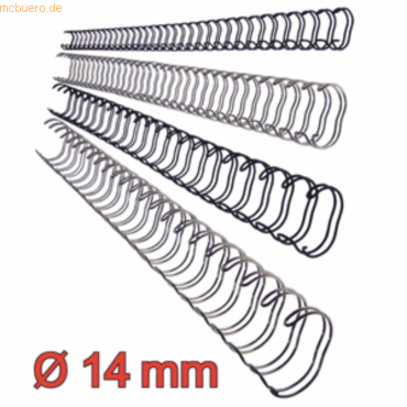 Leitz Drahtbindercken A4 3:1 14mm silber VE=100 Stck