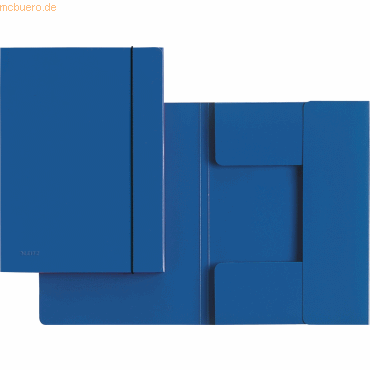 10 x Leitz Sammelmappe A4 mit Gummi blau