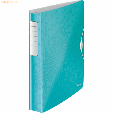 5 x Leitz Ringbuch Active Wow A4 4 Ringe 30mm eisblau
