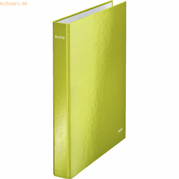 Leitz Ringbuch Wow A4 Pappe laminiert 2 Ringe 25mm grn metallic