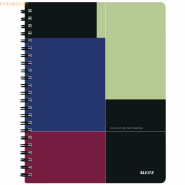 3 x Leitz Collegeblock Executive GetOrganised A4 PP kariert 80 Blatt