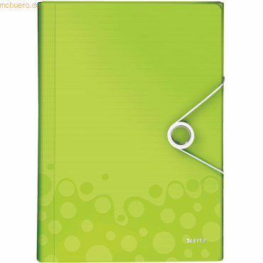 5 x Leitz Projektmappe Wow A4 PP 6 Fcher grn metallic