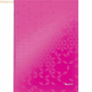 6 x Leitz Notizbuch Wow A4 80 Blatt 90g/qm liniert pink