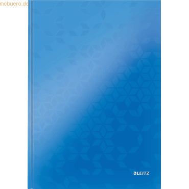 6 x Leitz Notizbuch Wow A4 80 Blatt 90g/qm liniert blau metallic