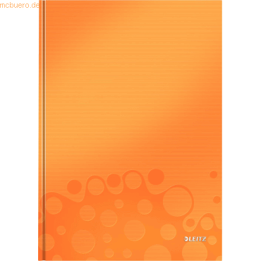 6 x Leitz Notizbuch Wow A4 80 Blatt 90g/qm liniert orange metallic