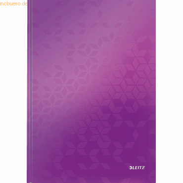 6 x Leitz Notizbuch Wow A4 80 Blatt 90g/qm kariert violett