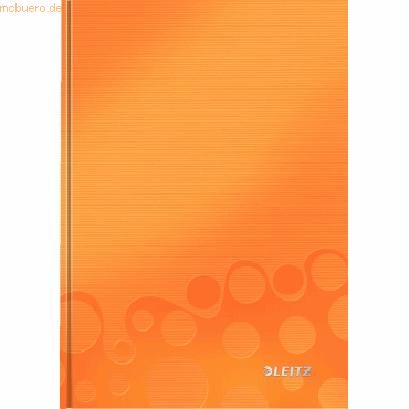 6 x Leitz Notizbuch Wow A5 80 Blatt 90g/qm kariert orange metallic
