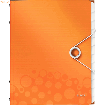 4 x Leitz Ordnungsmappe Wow A4 12-teilig orange metallic