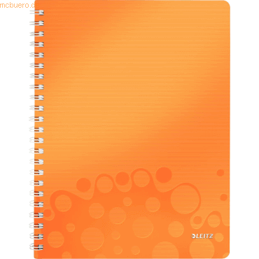 6 x Leitz Notizbuch Wow A4 80 Blatt 80g/qm liniert orange