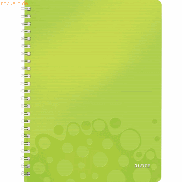 6 x Leitz Notizbuch Wow A4 80 Blatt 80g/qm kariert grn