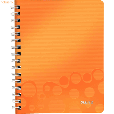 6 x Leitz Notizbuch Wow A5 80 Blatt 80g/qm kariert orange