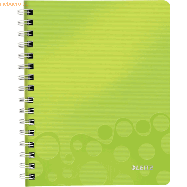 6 x Leitz Notizbuch Wow A5 80 Blatt 80g/qm kariert grn