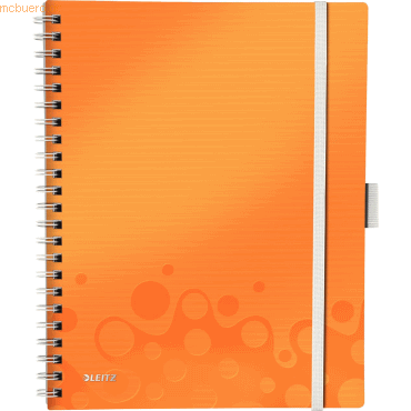 6 x Leitz Notizbuch Wow Be Mobile A4 80 Blatt 80g/qm kariert orange