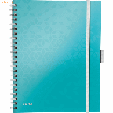 6 x Leitz Notizbuch Wow Be Mobile A4 80 Blatt 80g/qm kariert eisblau