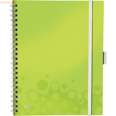 6 x Leitz Notizbuch Wow Be Mobile A4 80 Blatt 80g/qm kariert grn