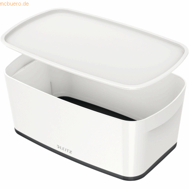 4 x Leitz Aufbewahrungsbox MyBox Wow 5 Liter A5 mit Deckel ABS wei/sc