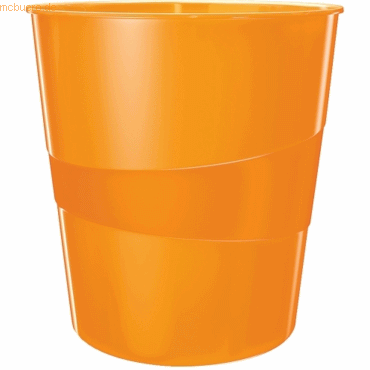 Leitz Papierkorb Wow 15l Polystyren orange metallic