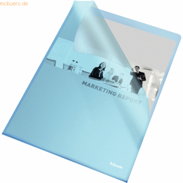Esselte Sichthllen A4 120my PP genarbt blau VE=100 Stck