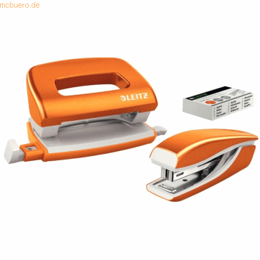 Leitz Schreibtisch-Set Nexxt Wow Heftgert+Locher orange metallic