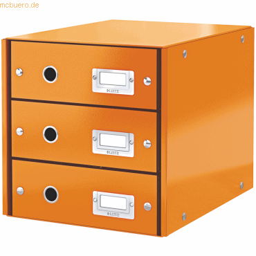 Leitz Schubladenbox 3 Fcher Karton orange
