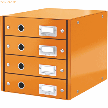 Leitz Schubladenbox 4 Fcher Karton orange