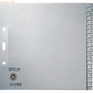 25 x Leitz Papierregister A4 1/2 Hhe A-Z grau