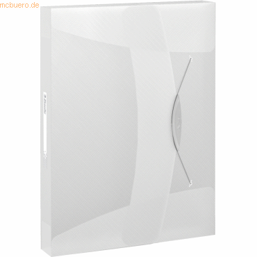 5 x Esselte Ablagebox Vivida A4 PP bis 350 Blatt tranluzent wei