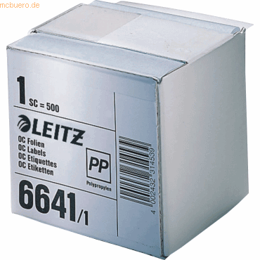 Leitz Schutzfolienschilder selbstklebend 72x39mm transparent VE=500 St