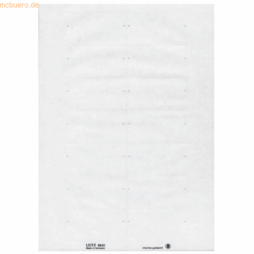 Leitz Blanko-Schildchen selbstklebende 73x40cm PC-beschriftbar wei VE