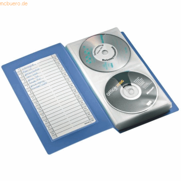 Esselte CD-Ablagebuch 15x27x4,5cm fr 48 CDs blau transparent