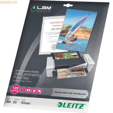 Leitz Laminiertaschen iLAM A4 125mic glnzend VE=25 Stck