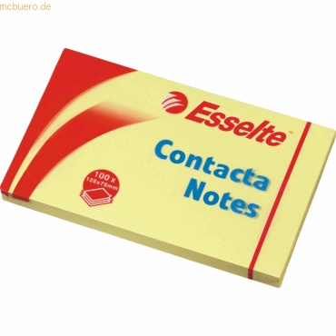 12 x Esselte Haftnotizen Contacta-Notes 125x75mm gelb 100 Blatt