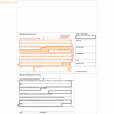 Litfax Sepa Überweisungsformulare A4 für WinBanking Überweisungen VE=1