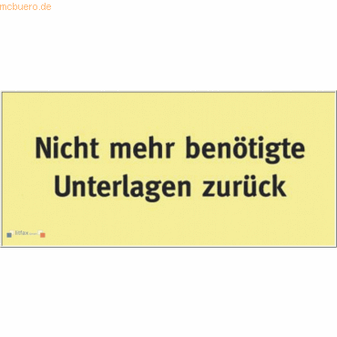 Litfax Haftnotizen gelb Nicht mehr bentigte Unterlagen zurck 1PG =